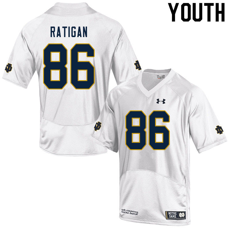 Youth #86 Conor Ratigan Notre Dame Fighting Irish College Football Jerseys Sale-White - Click Image to Close